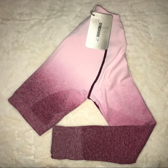 Gymshark Ombre Seamless Crop Top - Chalk Pink/Beet - Picture 2 of 9